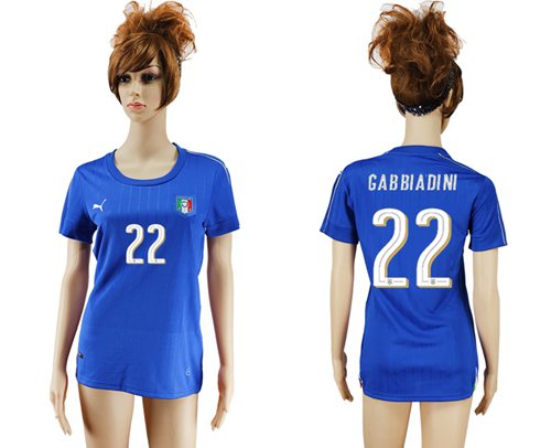 Women's Italy #22 Gabbiadini Home Soccer Country Jersey - Click Image to Close